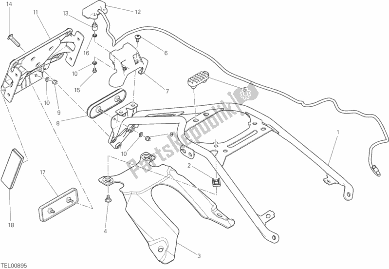 All parts for the Plate Holder of the Ducati Scrambler Classic Thailand USA 803 2015